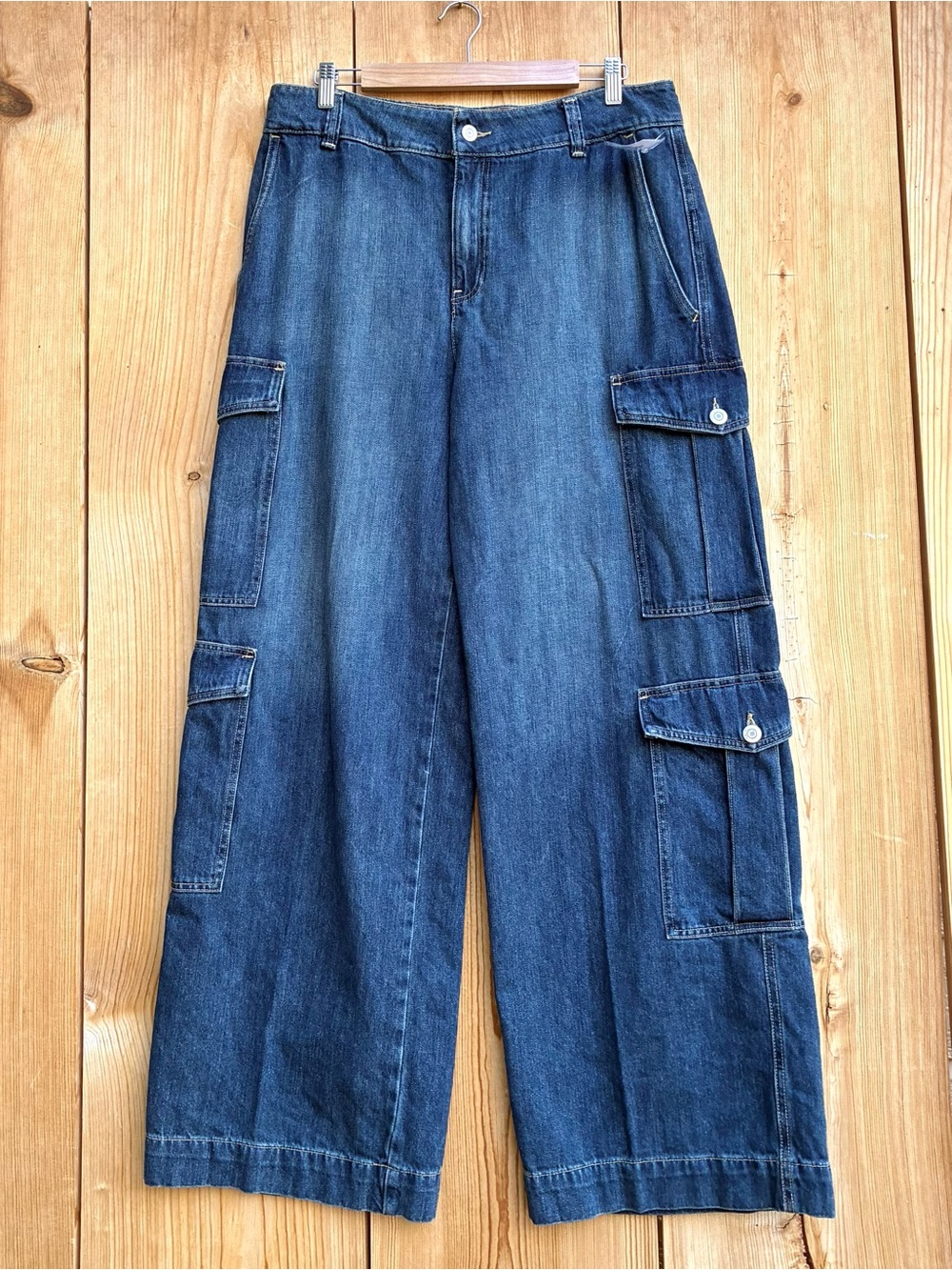 Ralph Lauren Black Label NWOT Wide Leg Cargo Jeans Sz 12